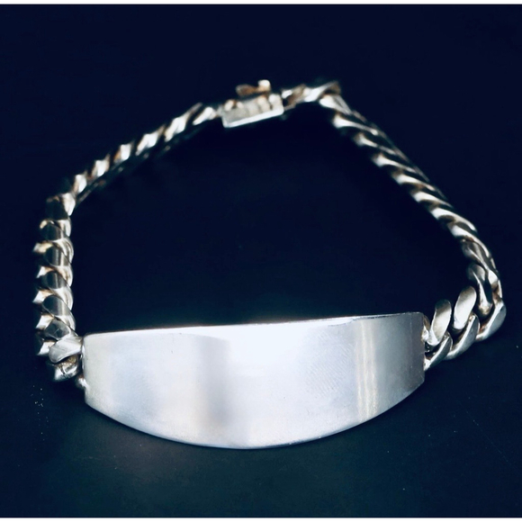 Sterling Jewelry - Sterling Silver 925 Engravable ID Bracelet • 7” Miami Cuban Link • 29g